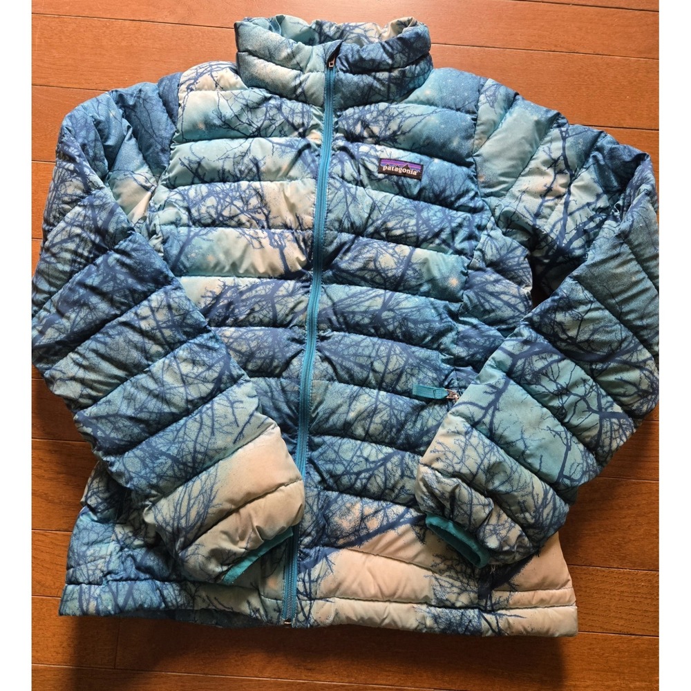 Patagonia Girls L Moontree Down Sweater Puffer Jacket Size 12 Blue Packable